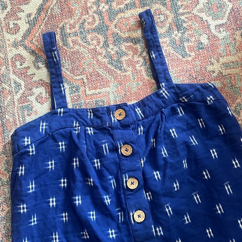 Mata Traders 100% Cotton Ikat Woven Button Up Tank Top - Picture 3 of 8